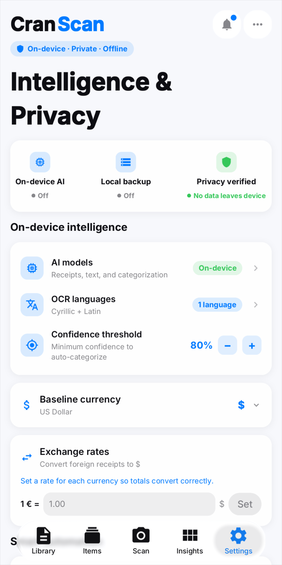 Language packs and settings